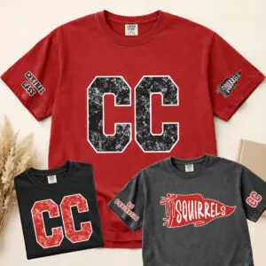 CC distressed letters or pennant