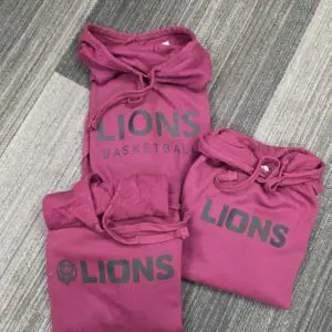 Lions Maroon Hood- Silicone Logos