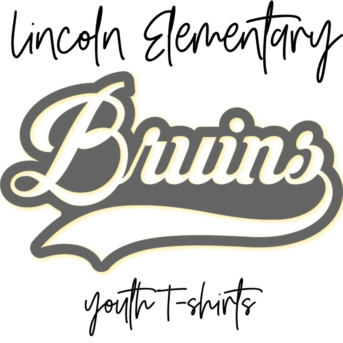 Lincoln Elementary Bruins youth T-shirts logo.