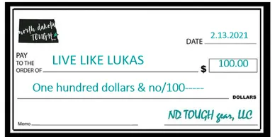 A check that is in front of a white background.