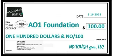 A check that is in front of the words " ao 1 foundation ".