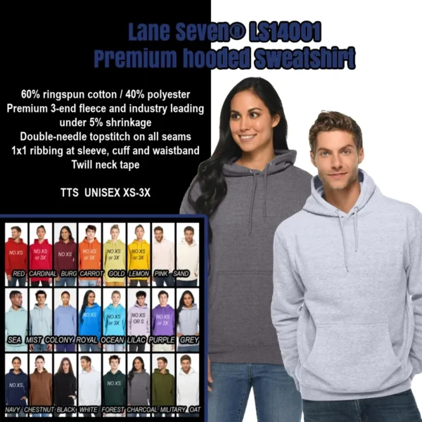 A man and woman wearing hoodies in different colors.