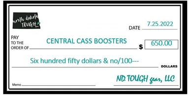 A check that is in front of a white background.