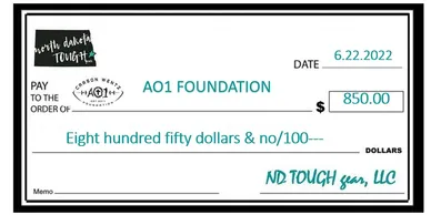 A check that is written in front of the word " foundation ".