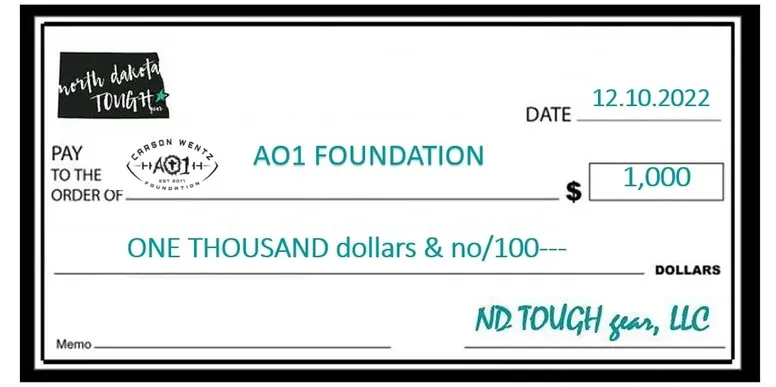 A large check with the words " no touch " written on it.